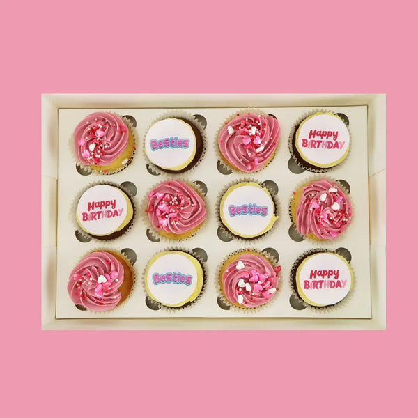 Happy Birthday Bestie Cupcakes - Goldelucks Same Day Gift Delivery