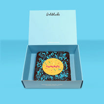 Personalised Image Loaded Brownie with Rainbow Sprinkles - Goldelucks 