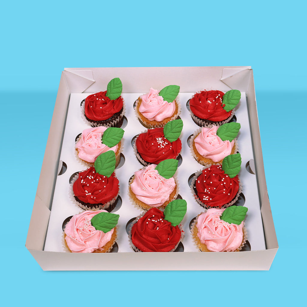 Pink & Red Rose Cupcakes