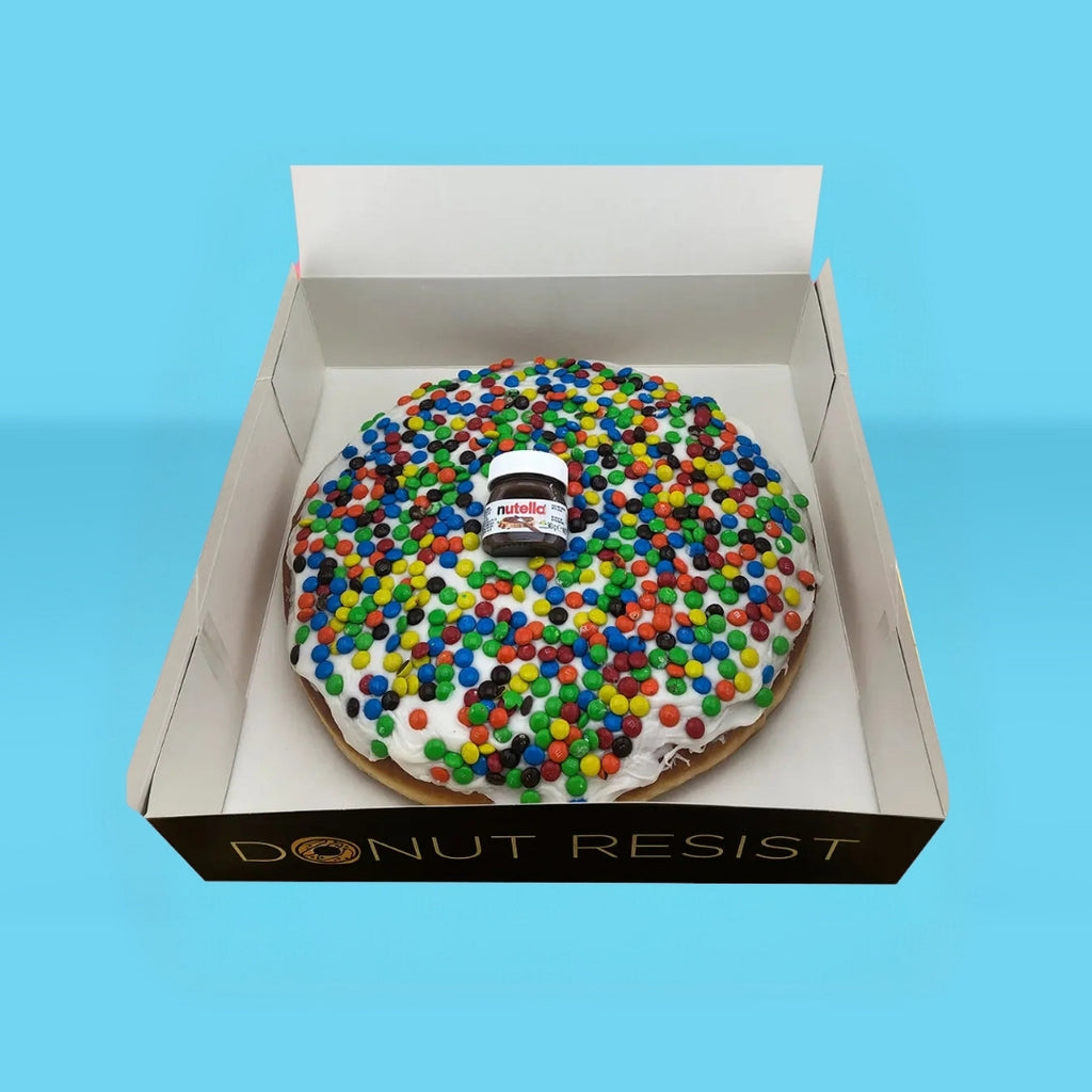 The Giant M&M Donut Cake