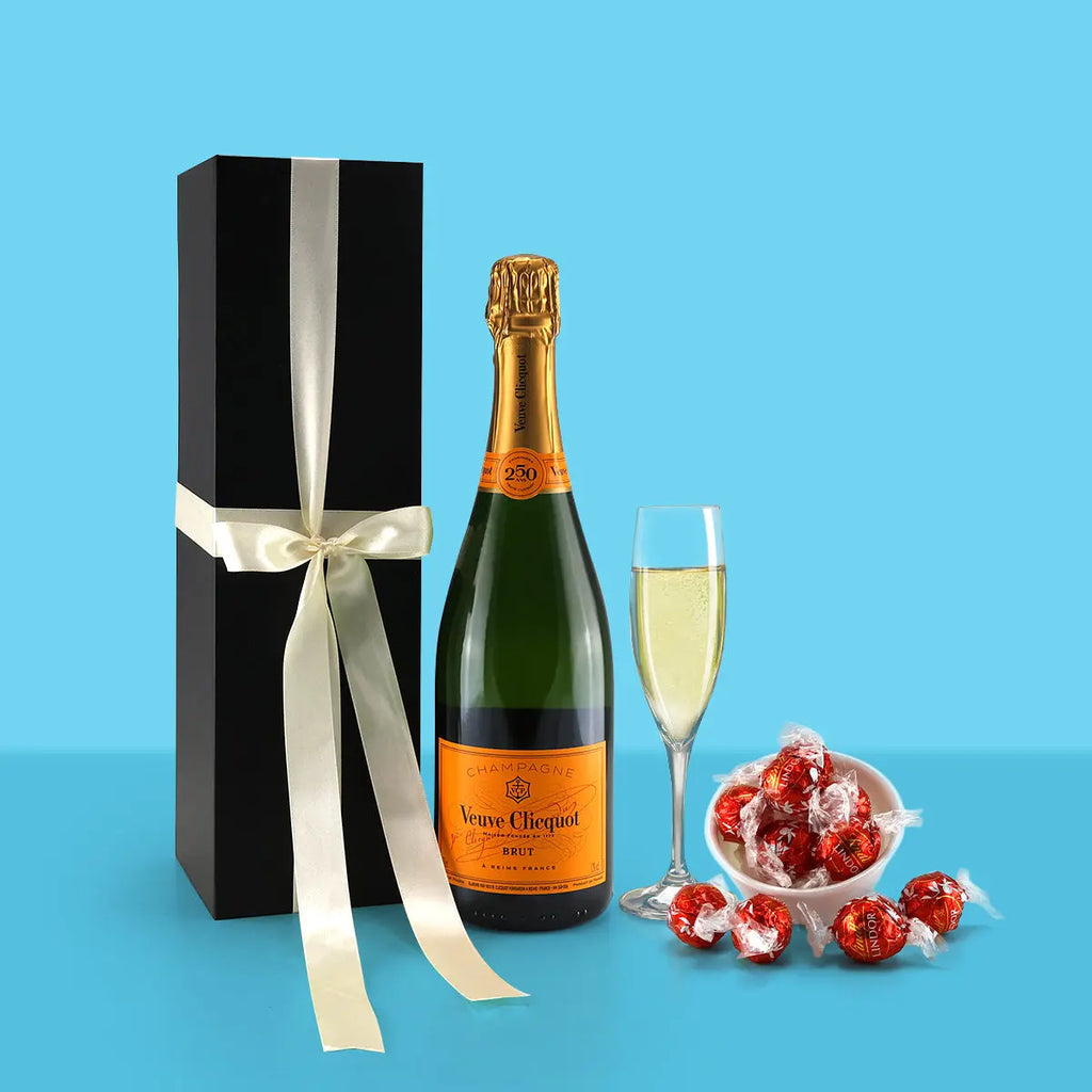 Veuve Clicquot Champagne with Lindt Balls Hamper - Goldelucks Same Day Gift Delivery