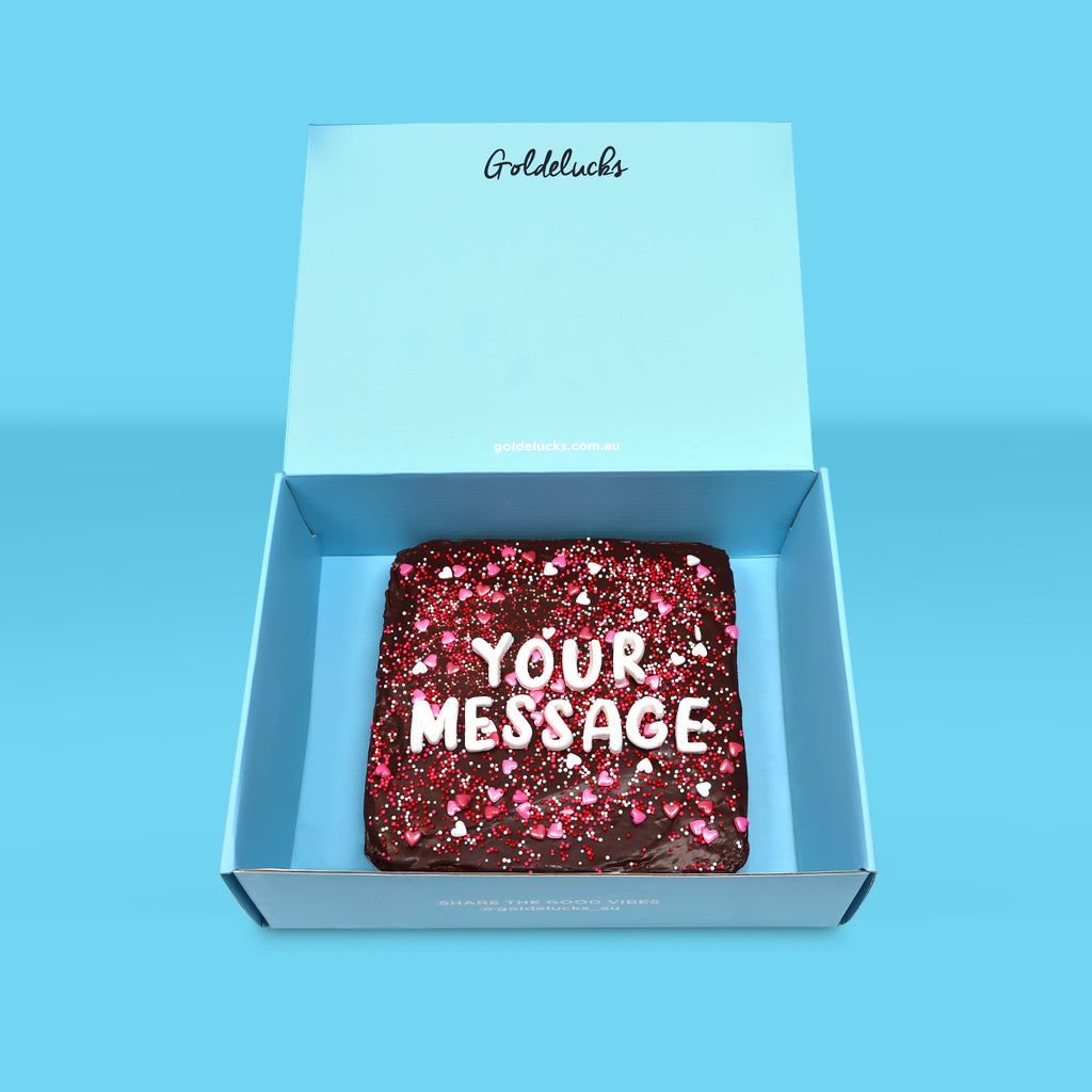 Personalised Loaded Brownie with Pink Sprinkles