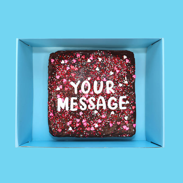 Personalised Loaded Brownie with Pink Sprinkles