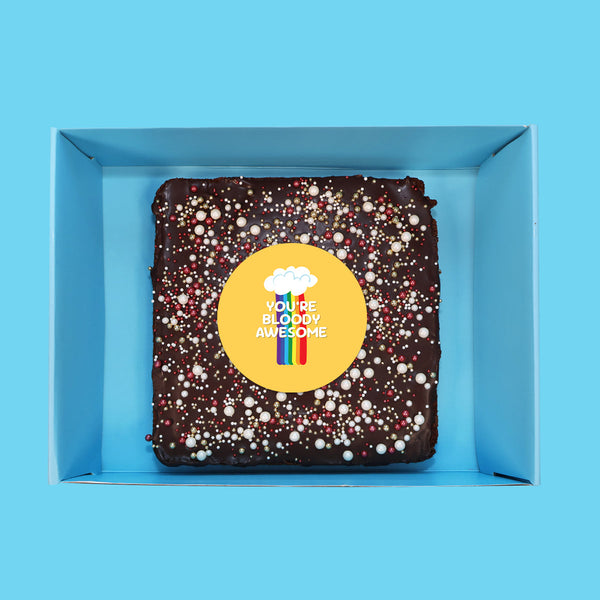 Happy Birthday Loaded Brownie with Gold Sprinkles - Goldelucks 