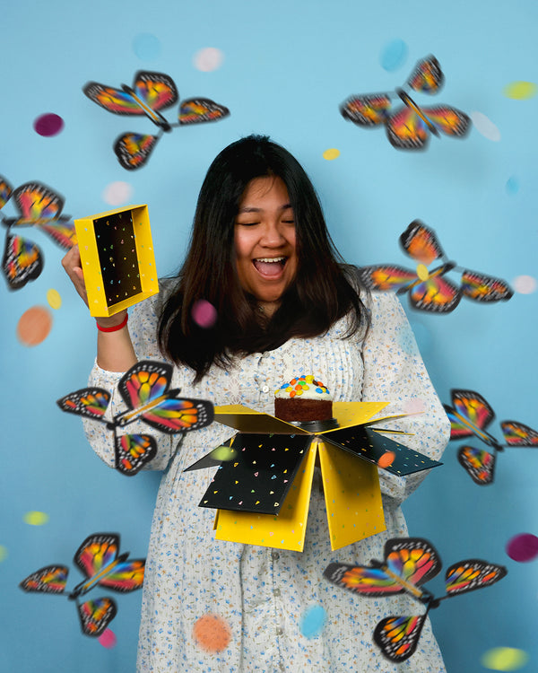 Cake Explosion Box with Flying Butterflies