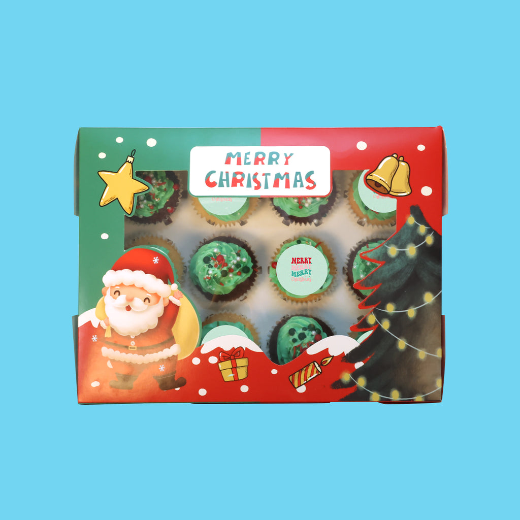 Large Christmas Cupcake Gift Box