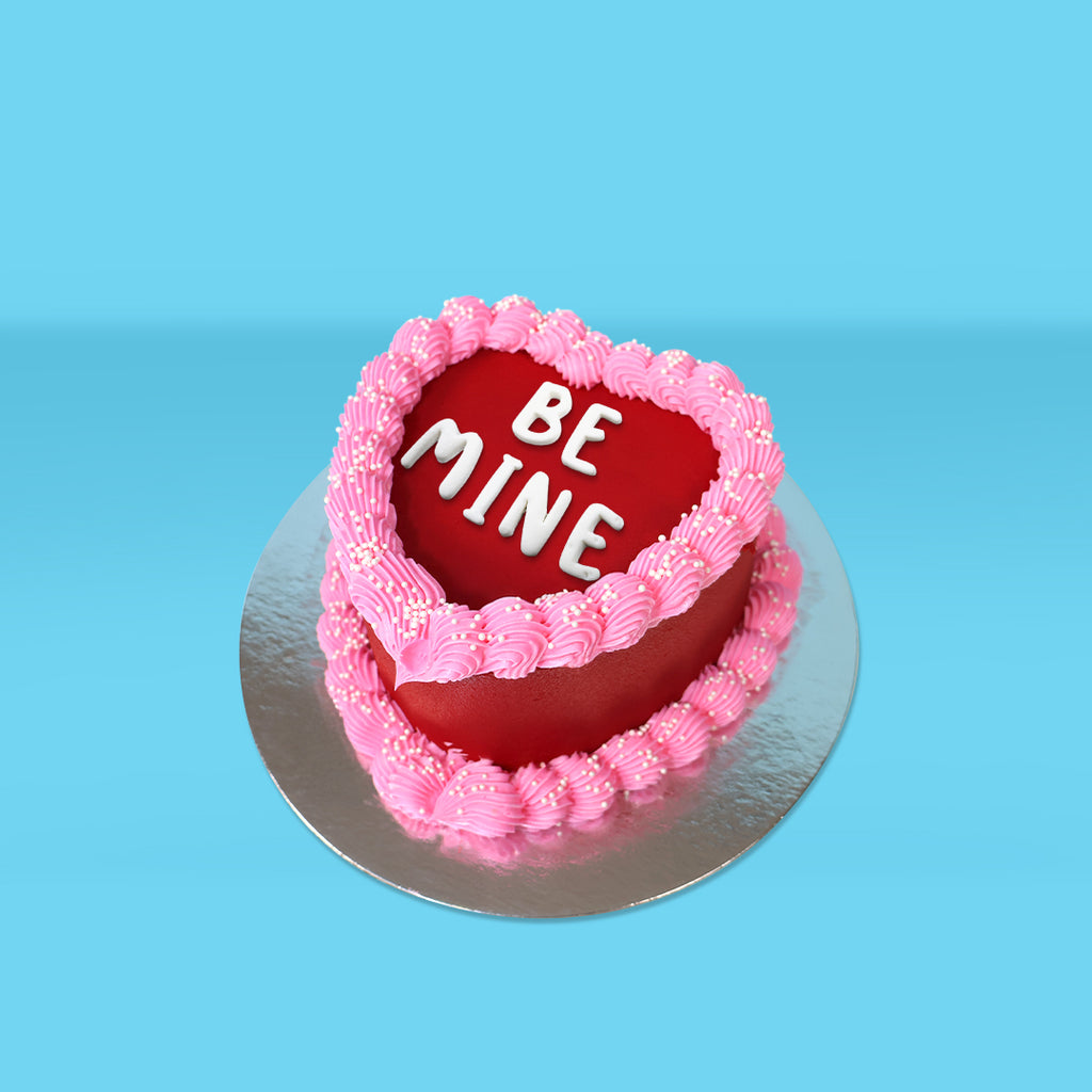 BE MINE Red Heart Cake